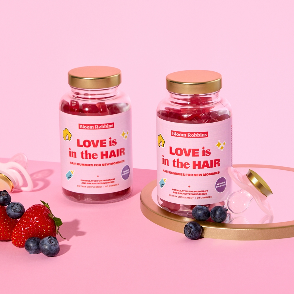 Bloom Robbins LOVE is in the HAIR Hair gummies for new mommies žvýkací