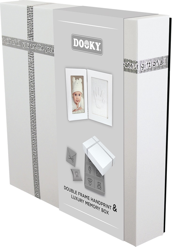 Dooky Luxury Memory Box Double Frame Handprint Kit Empreintes B B S