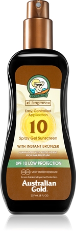 Australian Gold Spray Gel Sunscreen With Instant Bronzer Apsaugos Nuo