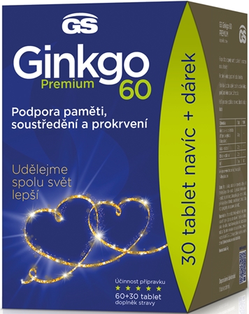 GS Ginkgo 60mg darčekové balenie tablety na podporu pamäti a