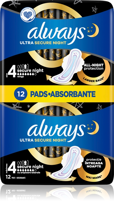 Always Ultra Secure Night serviettes hygiéniques notino be