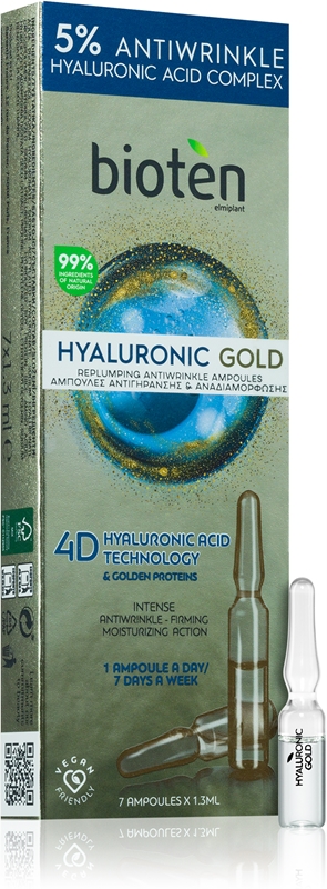 Bioten Hyaluronic Gold Tratamento Anti Idade De 7 Dias Em Ampolas