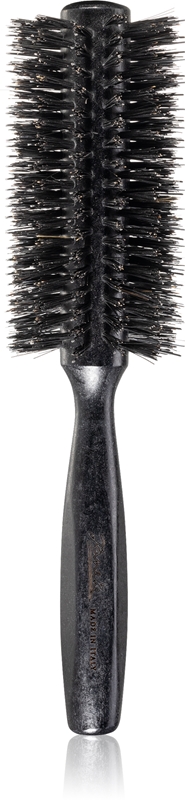 Janeke Black Line Tumbled Wood Hairbrush Mm Round Hairbrush With