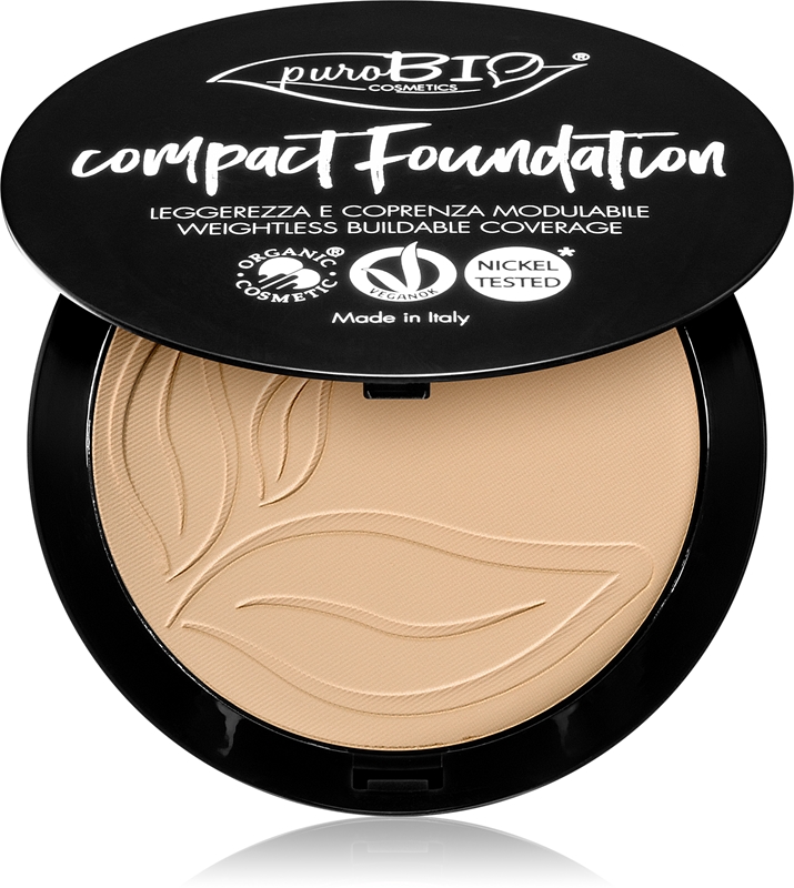 Purobio Cosmetics Compact Foundation Fond De Teint Compact Poudr Spf