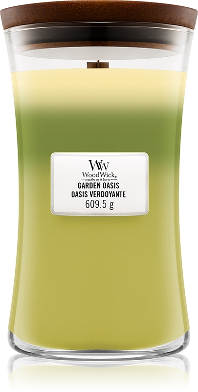 Woodwick Trilogy Garden Oasis Vela Perfumada Pavio De Madeira