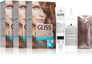 Schwarzkopf Gliss Color Hair Color 7 7 Copper Dark Blonde Economy Pack