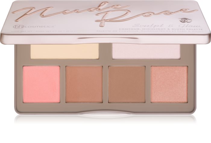 BH Cosmetics Nude Rose Sculpt Glow Paleta Para Contorno De Rosto