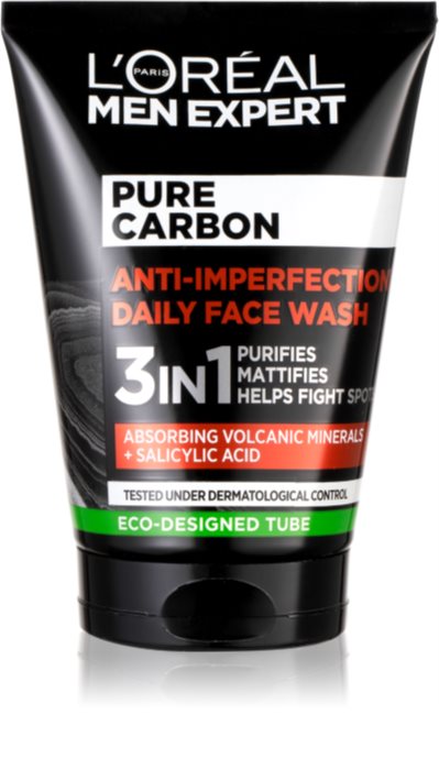 LOréal Paris Men Expert Pure Carbon Cleansing Gel 3 In 1 to Treat Skin