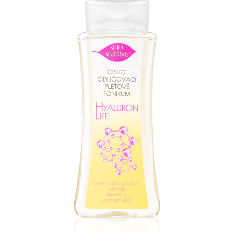Bione Cosmetics Hyaluron Life очищуючий тонік для зняття макіяжу з гіалуроновою кислотою
Bione Cosmetics Hyaluron Life очищуючий тонік для зняття макіяжу з гіалуроновою кислотою
