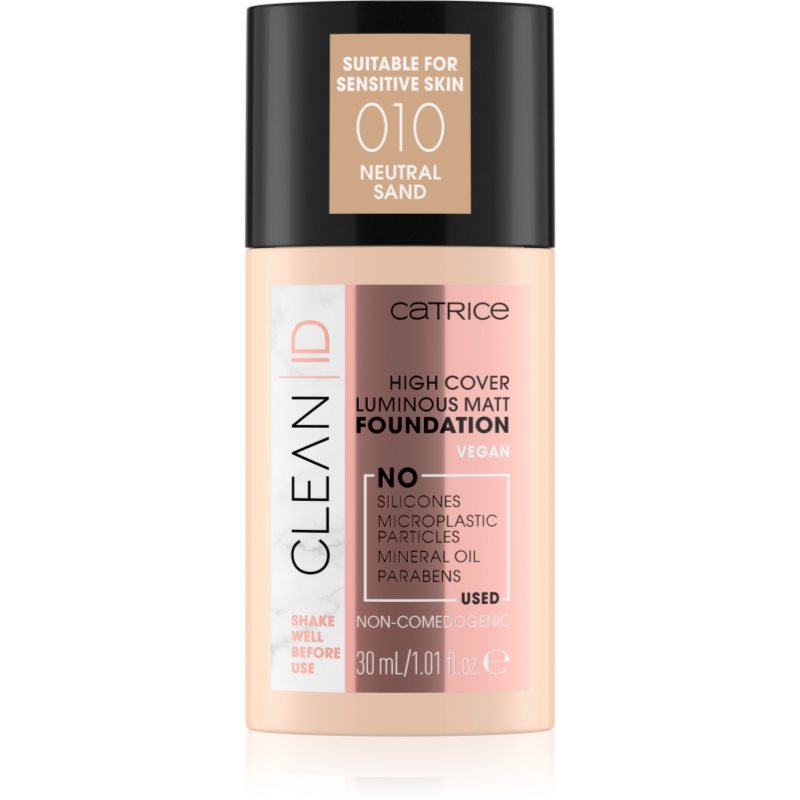 Catrice Clean ID High Cover Luminous Matt Тональний крем з матуючим ефектом відтінок 010 Neutral Sand
Catrice Clean ID High Cover Luminous Matt Тональний крем з матуючим ефектом відтінок 010 Neutral Sand
