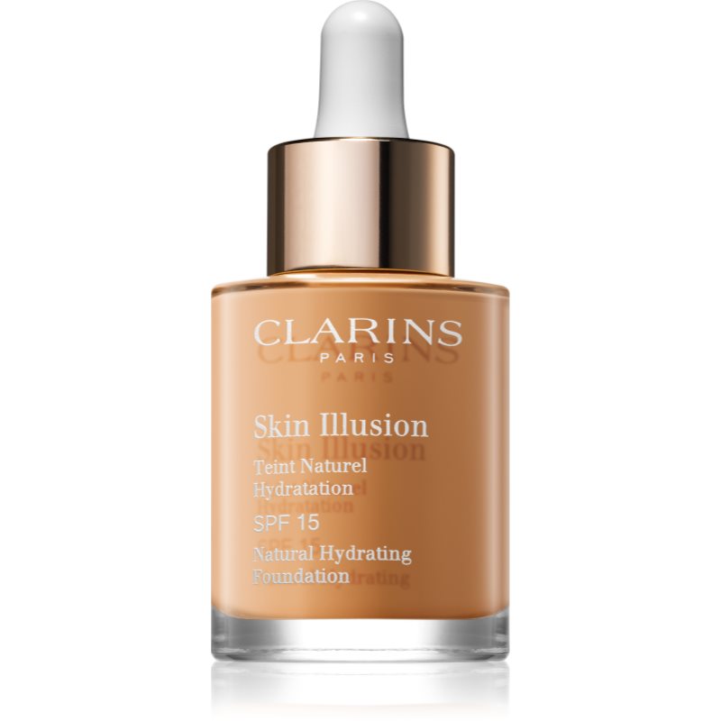 Clarins Skin Illusion Natural Hydrating Foundation роз'яснюючий тональний крем SPF 15 відтінок 112 Amber
Clarins Skin Illusion Natural Hydrating Foundation роз'яснюючий тональний крем SPF 15 відтінок 112 Amber
