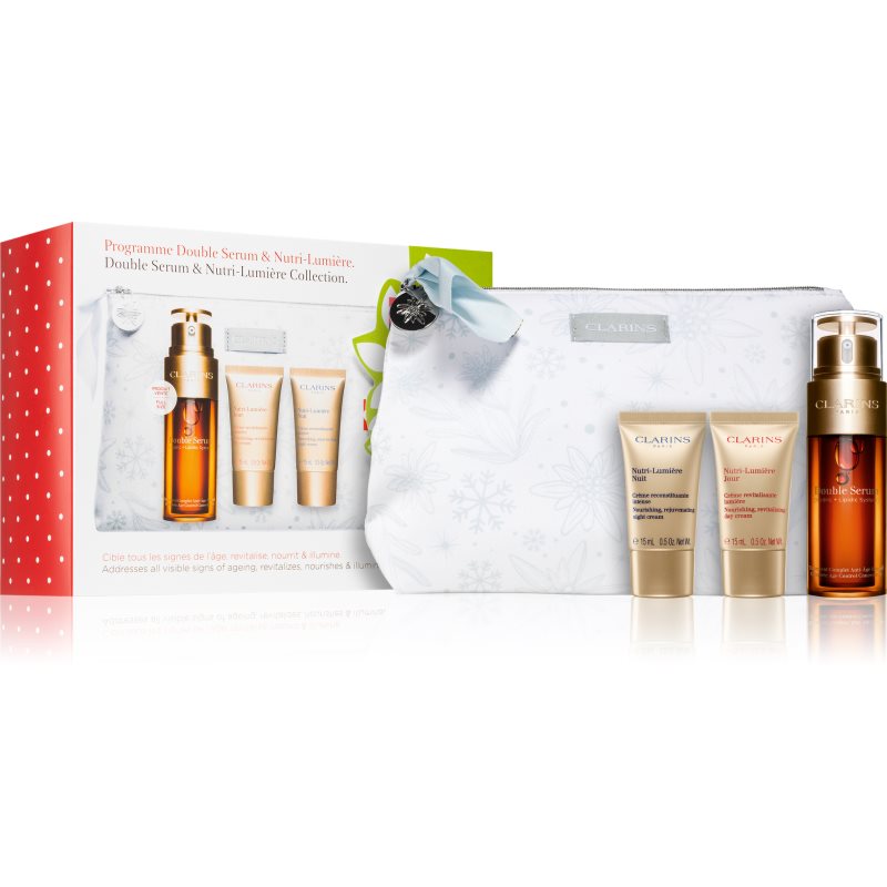 Clarins Double Serum & Nutri-Lumière Collection подарунковий набір (для інтенсивного відновлення та зміцнення шкіри)
Clarins Double Serum & Nutri-Lumière Collection подарунковий набір (для інтенсивного відновлення та зміцнення шкіри)