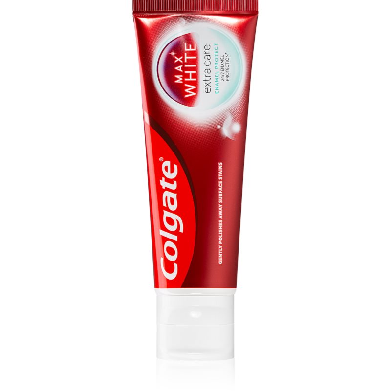 Colgate Max White Extra Care Enamel Protect м'яко відбілююча зубна паста для захисту зубної емалі
Colgate Max White Extra Care Enamel Protect м'яко відбілююча зубна паста для захисту зубної емалі