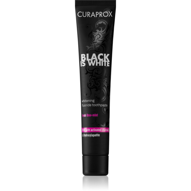 Curaprox Black is White відбілююча паста з активованим вугіллям та гідроксилапатитом присмак Fresh Lime-Mint
Curaprox Black is White відбілююча паста з активованим вугіллям та гідроксилапатитом присмак Fresh Lime-Mint