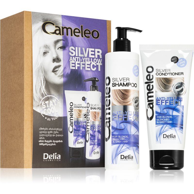 Delia Cosmetics Cameleo Anti-Yellow Effect подарунковий набір (для освітленого та сивого волосся)
Delia Cosmetics Cameleo Anti-Yellow Effect подарунковий набір (для освітленого та сивого волосся)
