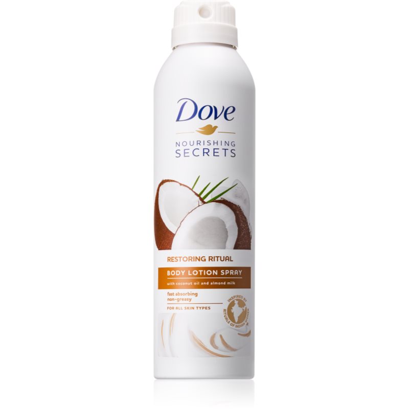 Dove Nourishing Secrets Restoring Ritual молочко для тіла у формі спрею Kokosový olej a Mandlové mléko
Dove Nourishing Secrets Restoring Ritual молочко для тіла у формі спрею Kokosový olej a Mandlové mléko