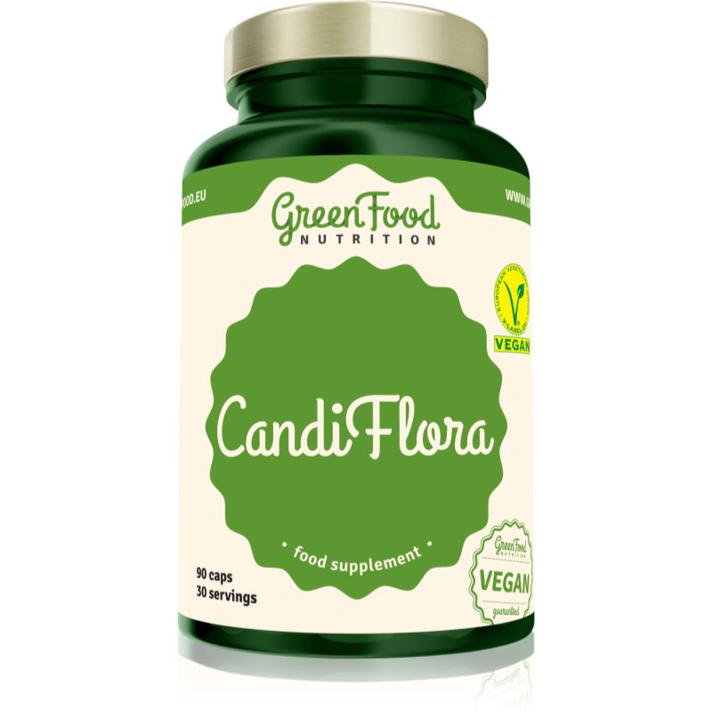 GreenFood Nutrition CandiFlora kapsuly pri kvasinkovej infekcii a zápale 90 cps