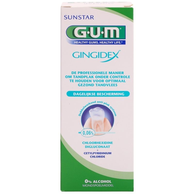 G.U.M Gingidex 0,06% рідина для полоскання рота для здорових ясен проти карієсу без алкоголя
G.U.M Gingidex 0,06% рідина для полоскання рота для здорових ясен проти карієсу без алкоголя