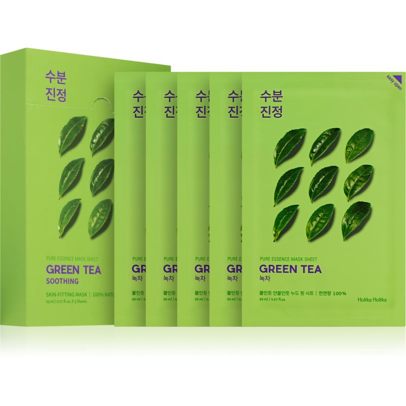 Holika Holika Pure Essence Green Tea живильна тканинна маска для чутливої шкіри та шкіри схильної до почервонінь
Holika Holika Pure Essence Green Tea живильна тканинна маска для чутливої шкіри та шкіри схильної до почервонінь