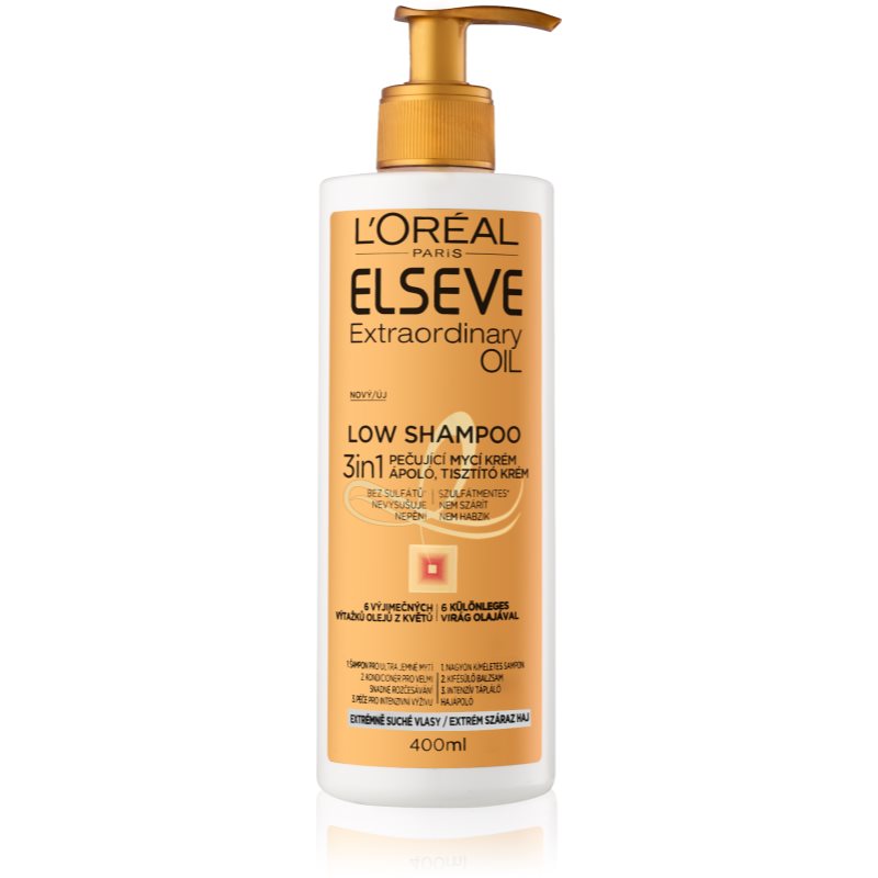 L’Oréal Paris Elseve Extraordinary Oil Low Shampoo мийний крем для дуже сухого волосся
L’Oréal Paris Elseve Extraordinary Oil Low Shampoo мийний крем для дуже сухого волосся