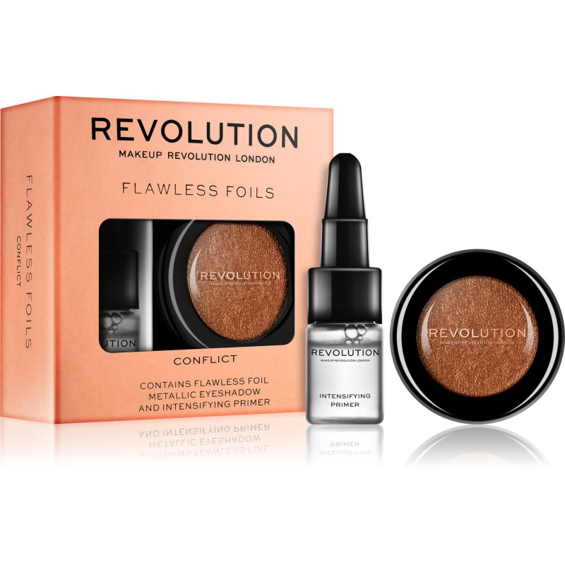 Makeup Revolution Flawless Foils тіні для повік з ефектом металік із основою відтінок Conflict 2 g
Makeup Revolution Flawless Foils тіні для повік з ефектом металік із основою відтінок Conflict 2 g