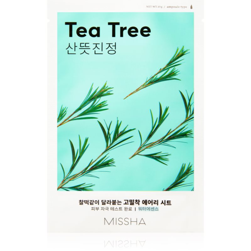Missha Airy Fit Tea Tree тканинна маска для обличчя з очищаючим та освіжаючим ефектом для чутливої шкіри
Missha Airy Fit Tea Tree тканинна маска для обличчя з очищаючим та освіжаючим ефектом для чутливої шкіри