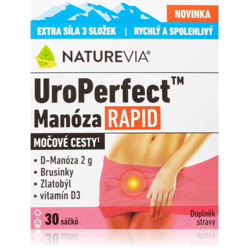 NatureVia UroPerfect Manosa Rapid харчова добавка для здоров'я сечовивідних шляхів у пакетику
NatureVia UroPerfect Manosa Rapid харчова добавка для здоров'я сечовивідних шляхів у пакетику