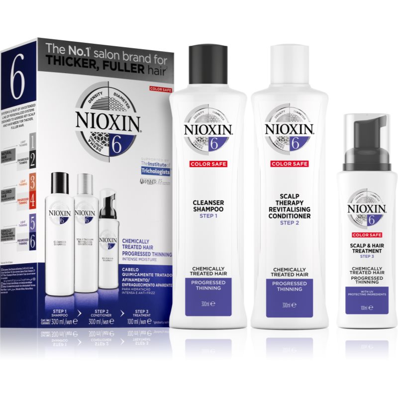 Nioxin System 6 Color Safe Chemically Treated Hair подарунковий набір для рідкого волосся
Nioxin System 6 Color Safe Chemically Treated Hair подарунковий набір для рідкого волосся