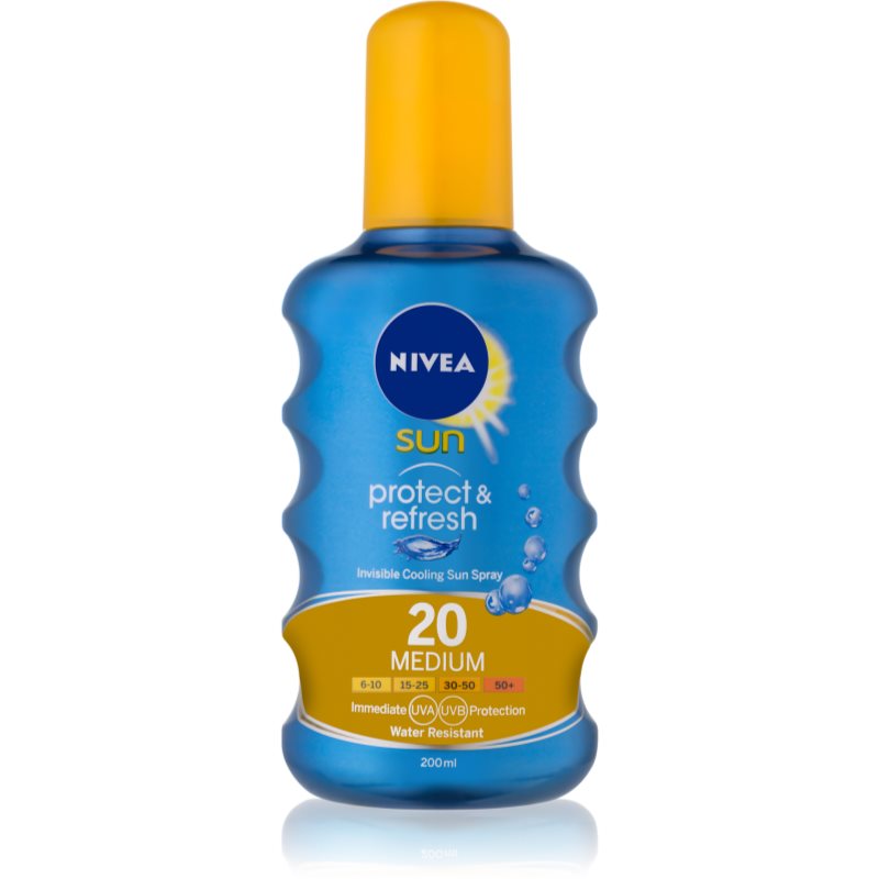 Nivea Sun Protect & Refresh охолоджуючий спрей для засмаги "Невидимий захист" SPF 20
Nivea Sun Protect & Refresh охолоджуючий спрей для засмаги "Невидимий захист" SPF 20
