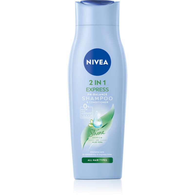 Nivea 2in1 Care Express Protect & Moisture шампунь та кондиціонер 2 в1 для всіх типів волосся
Nivea 2in1 Care Express Protect & Moisture шампунь та кондиціонер 2 в1 для всіх типів волосся