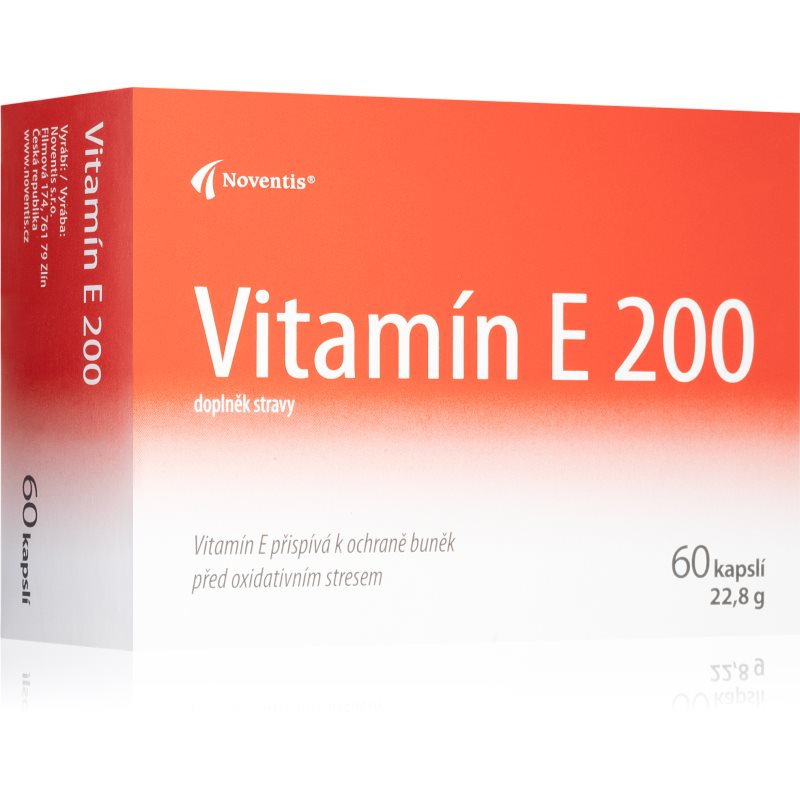 Noventis Vitamín E 200mg kapsuly na podporu ochrany buniek pred oxidačným stresom 60 cps