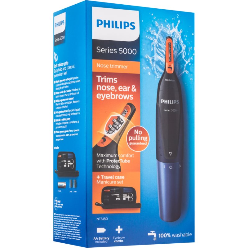 Philips Nose Trimmer NT5180/15 триммер для стрижки волосся + дорожній футляр та манікюрний набір
Philips Nose Trimmer NT5180/15 триммер для стрижки волосся + дорожній футляр та манікюрний набір