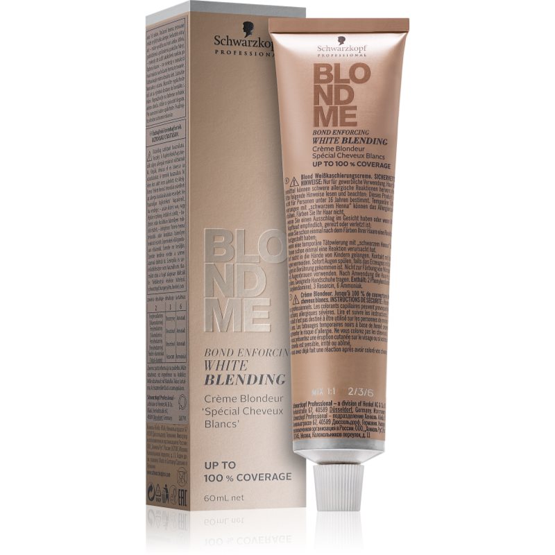 Schwarzkopf Professional Blondme White & Blending освітлюючий крем для сивого волосся відтінок Caramel
Schwarzkopf Professional Blondme White & Blending освітлюючий крем для сивого волосся відтінок Caramel