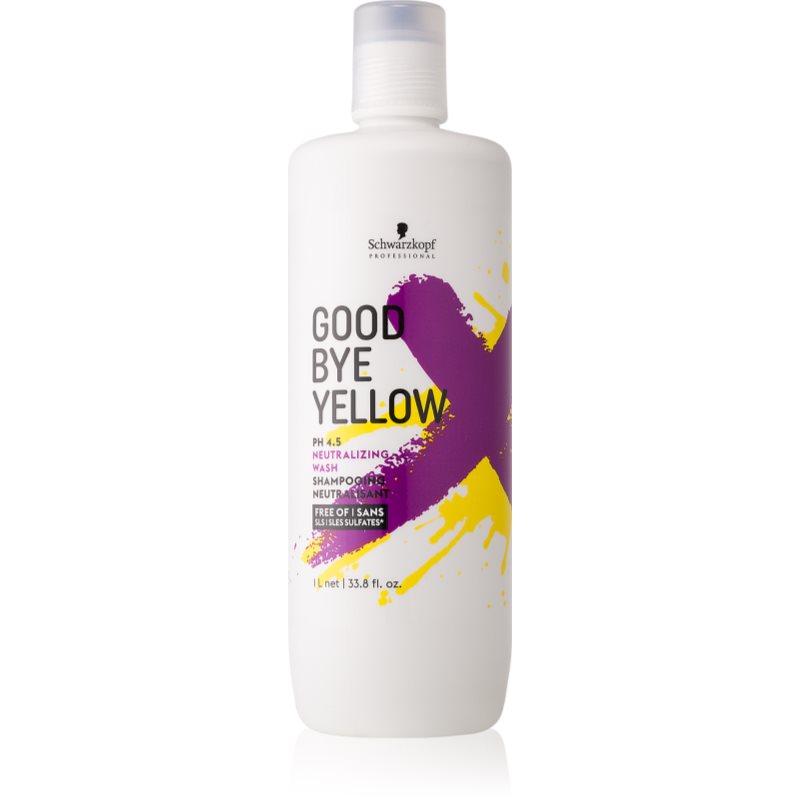 Schwarzkopf Professional Goodbye Yellow шампунь-нейтралізатор жовтого відтінку для фарбованого та меліруваного волосся
Schwarzkopf Professional Goodbye Yellow шампунь-нейтралізатор жовтого відтінку для фарбованого та меліруваного волосся