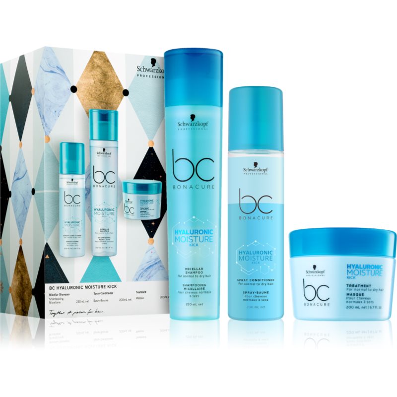 Schwarzkopf Professional BC Bonacure Hyaluronic Moisture Kick подарунковий набір (для нормального та сухого волосся)
Schwarzkopf Professional BC Bonacure Hyaluronic Moisture Kick подарунковий набір (для нормального та сухого волосся)