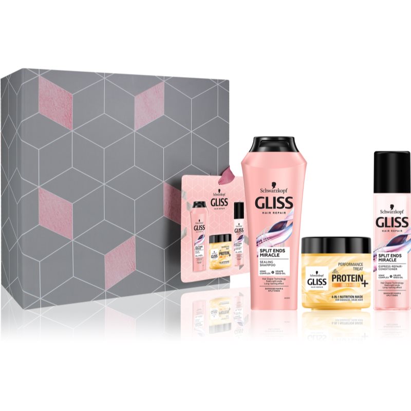 Schwarzkopf Gliss Split Ends Miracle подарунковий набір (для волосся з посіченими кінчиками)
Schwarzkopf Gliss Split Ends Miracle подарунковий набір (для волосся з посіченими кінчиками)