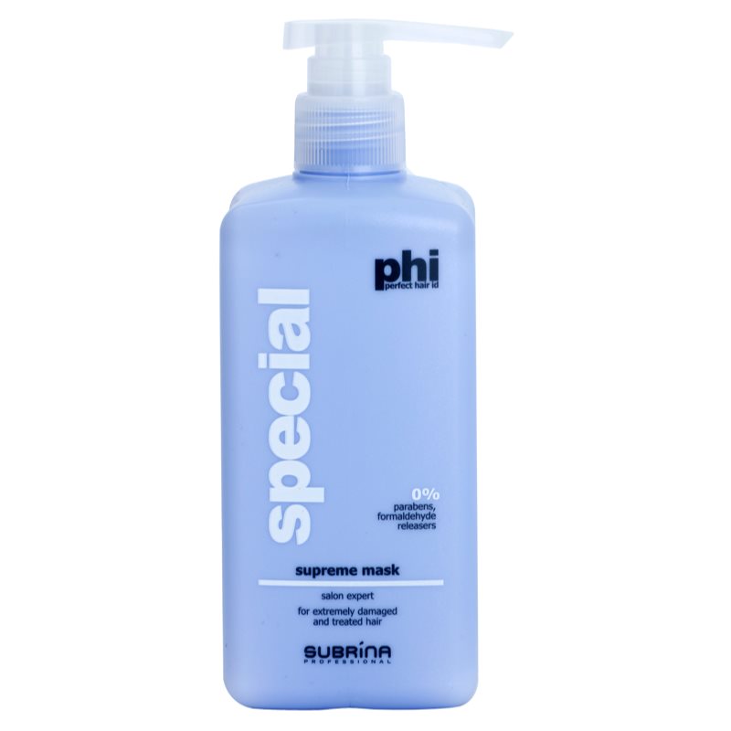 Subrina Professional PHI Special інтенсивна маска для волосся пошкодженого хімічним шляхом
Subrina Professional PHI Special інтенсивна маска для волосся пошкодженого хімічним шляхом