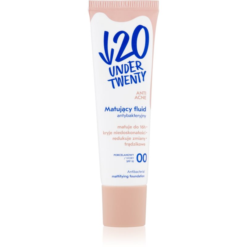 Under Twenty ANTI! ACNE тональний крем з матуючим ефектом SPF 10 відтінок 00 Porcelan
Under Twenty ANTI! ACNE тональний крем з матуючим ефектом SPF 10 відтінок 00 Porcelan