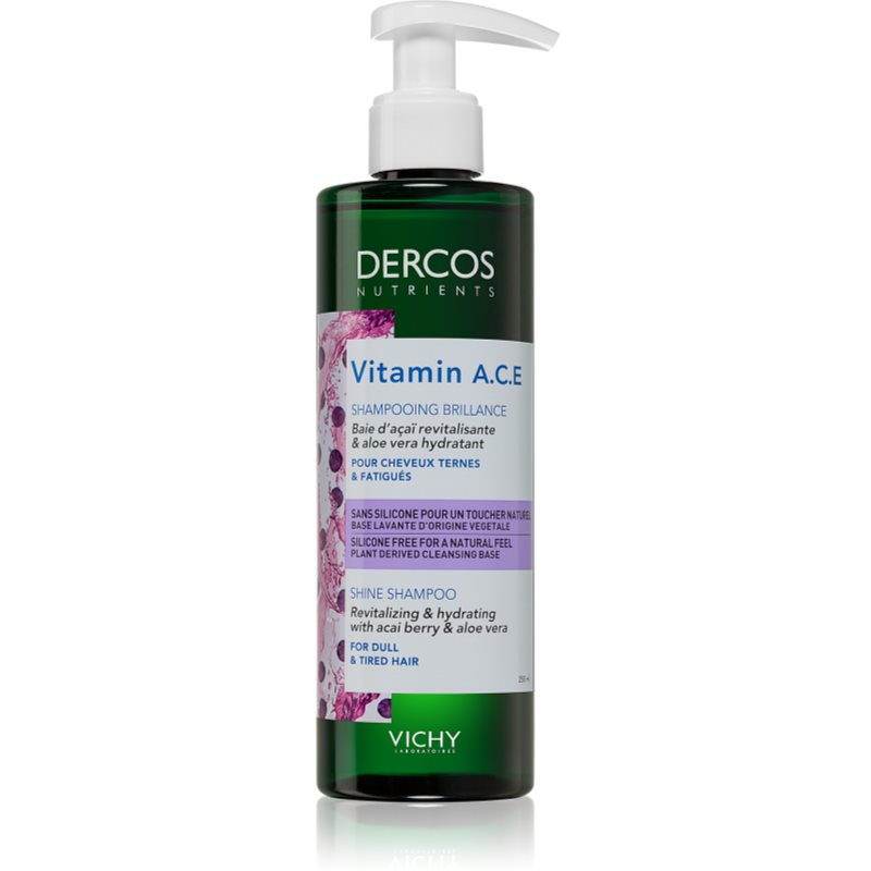 Vichy Dercos Vitamin A.C.E відновлюючий шампунь для надання блиску тьмяному волоссю
Vichy Dercos Vitamin A.C.E відновлюючий шампунь для надання блиску тьмяному волоссю