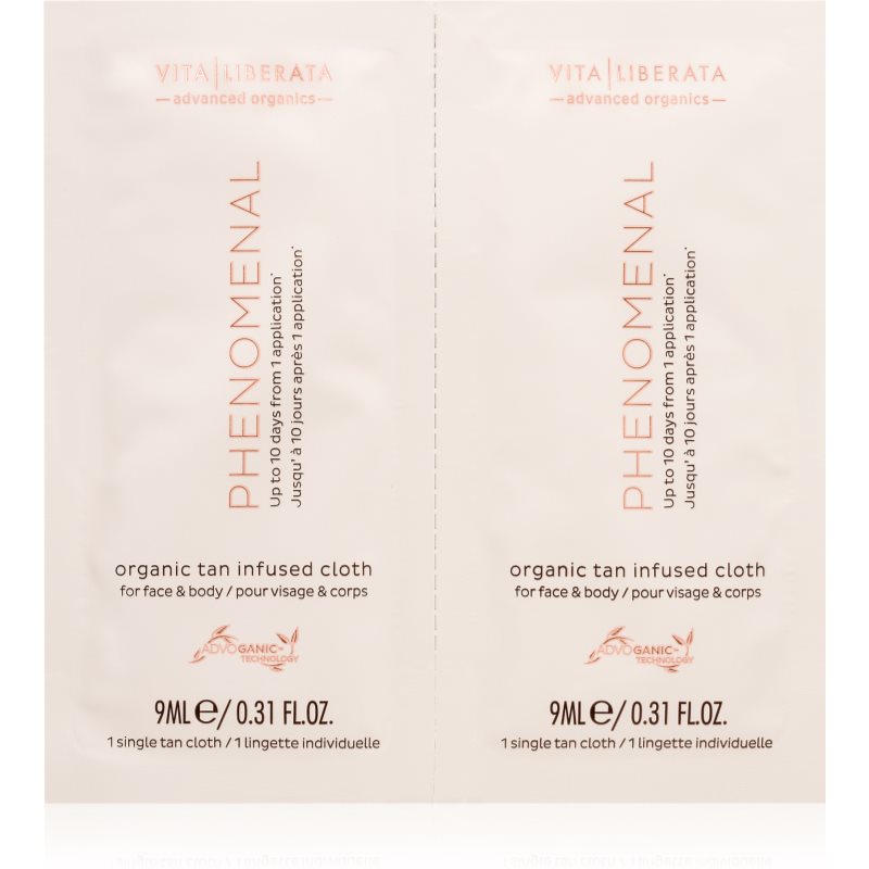 Vita Liberata Phenomenal Organic Tan Infused Cloths серветки для автозасмаги
Vita Liberata Phenomenal Organic Tan Infused Cloths серветки для автозасмаги