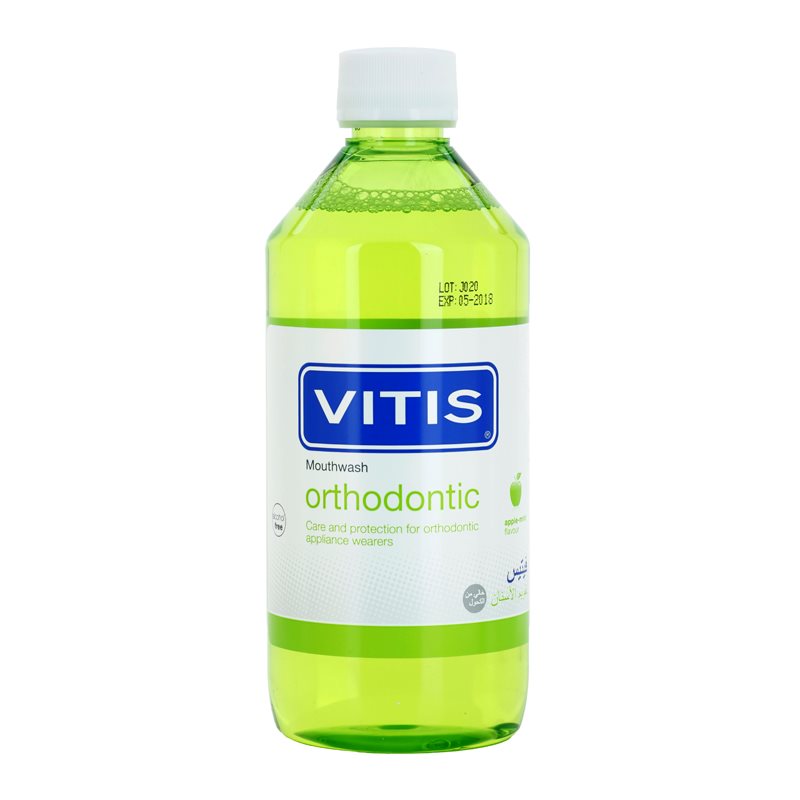 Vitis Orthodontic рідина для полоскання рота для користувачів брекет-систем присмак Apple Mint
Vitis Orthodontic рідина для полоскання рота для користувачів брекет-систем присмак Apple Mint