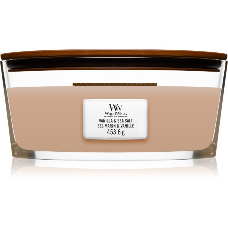Woodwick Vanilla & Sea Salt ароматизована свічка 453,6 гр з дерев'яним гнітом (Hearthwick)
Woodwick Vanilla & Sea Salt ароматизована свічка 453,6 гр з дерев'яним гнітом (Hearthwick)