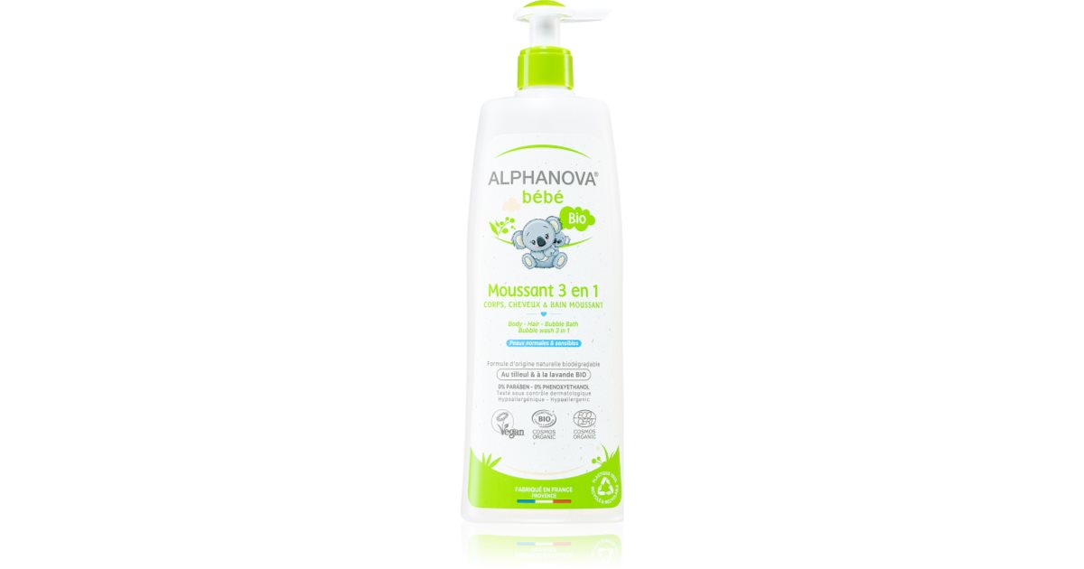 Alphanova Baby Bio spumant de baie și gel de duș 3 in 1 Notino ro