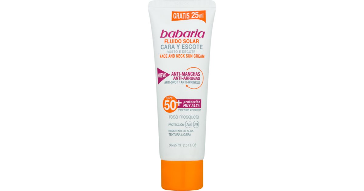 Babaria Sun Face Face Sun Fluid Spf Notino Co Uk