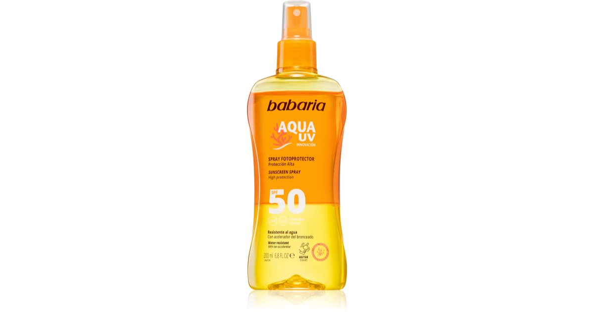 Babaria Sun Aqua Uv Spray Bronceador Spf Notino Es