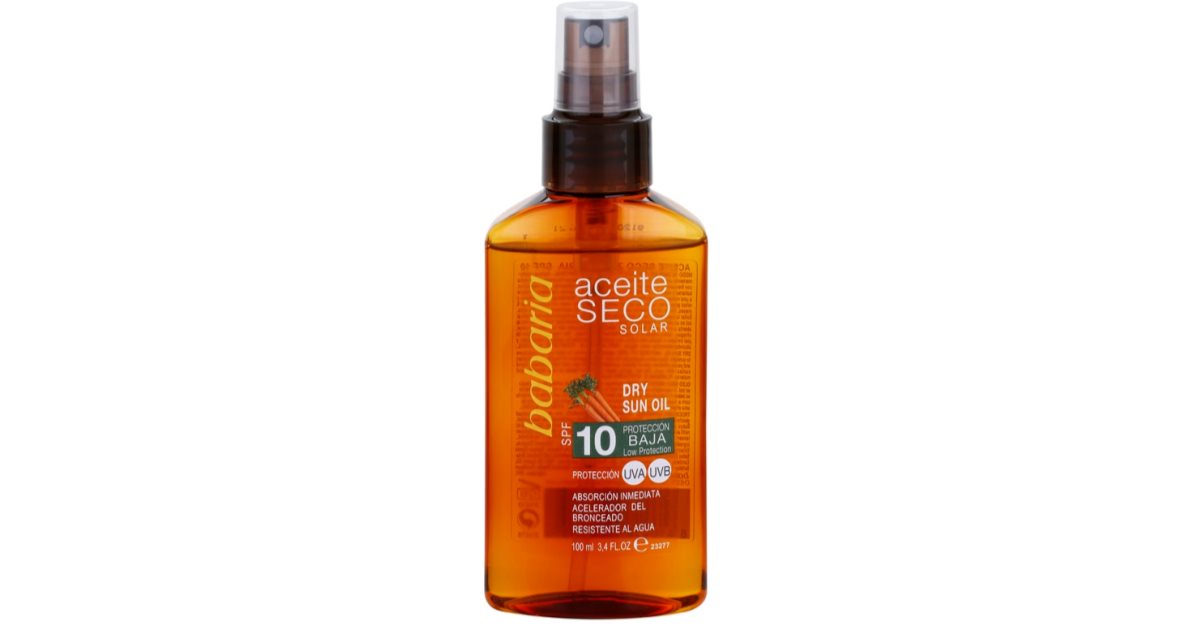 Babaria Sun Aceite Solar суха олійка для засмаги SPF 10 notino ua