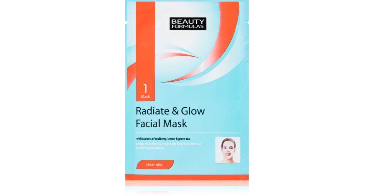 Beauty Formulas Clear Skin Radiate Glow Mascarilla Facial Iluminadora