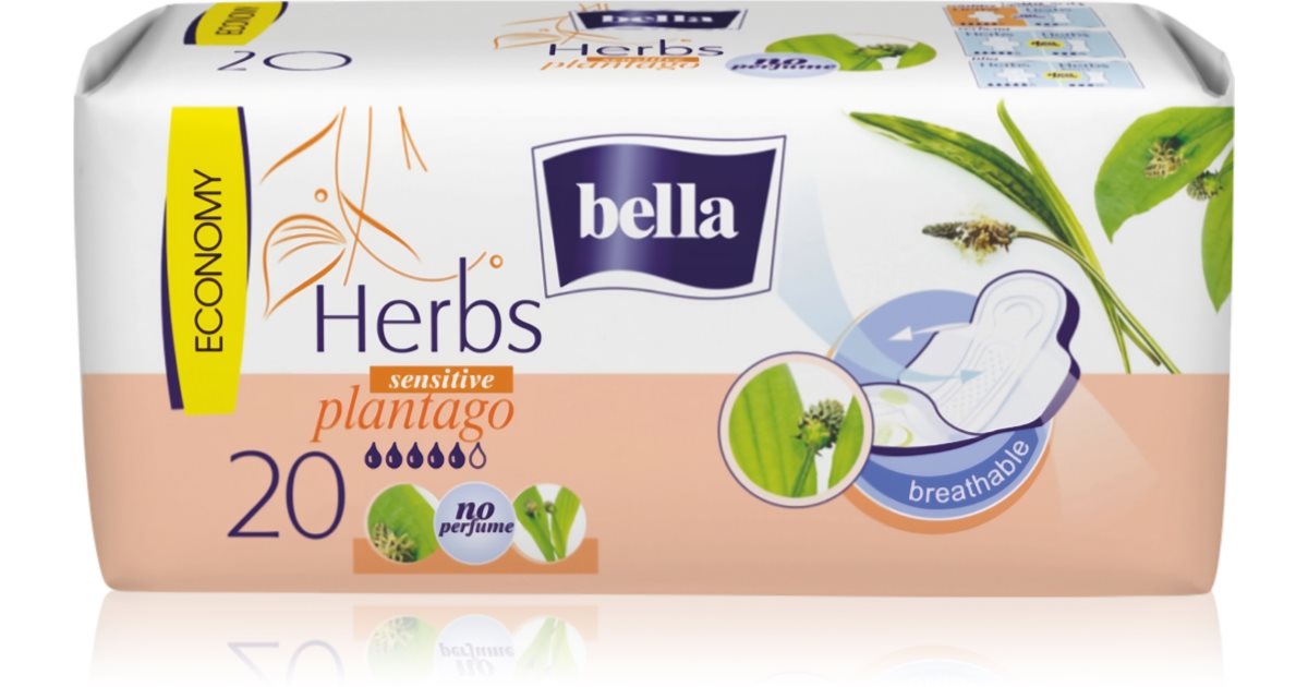 Bella Herbs Plantago Sanitary Towels Fragrance Free Notino Co Uk