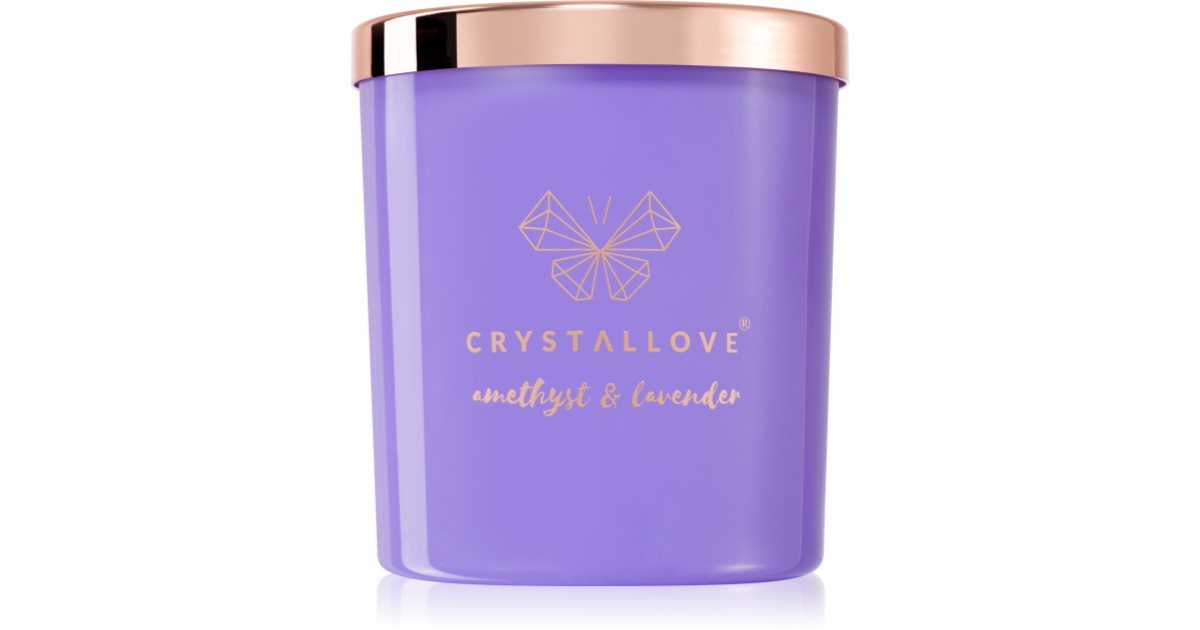 Crystallove Crystalized Scented Candle Amethyst Lavender Kvapioji