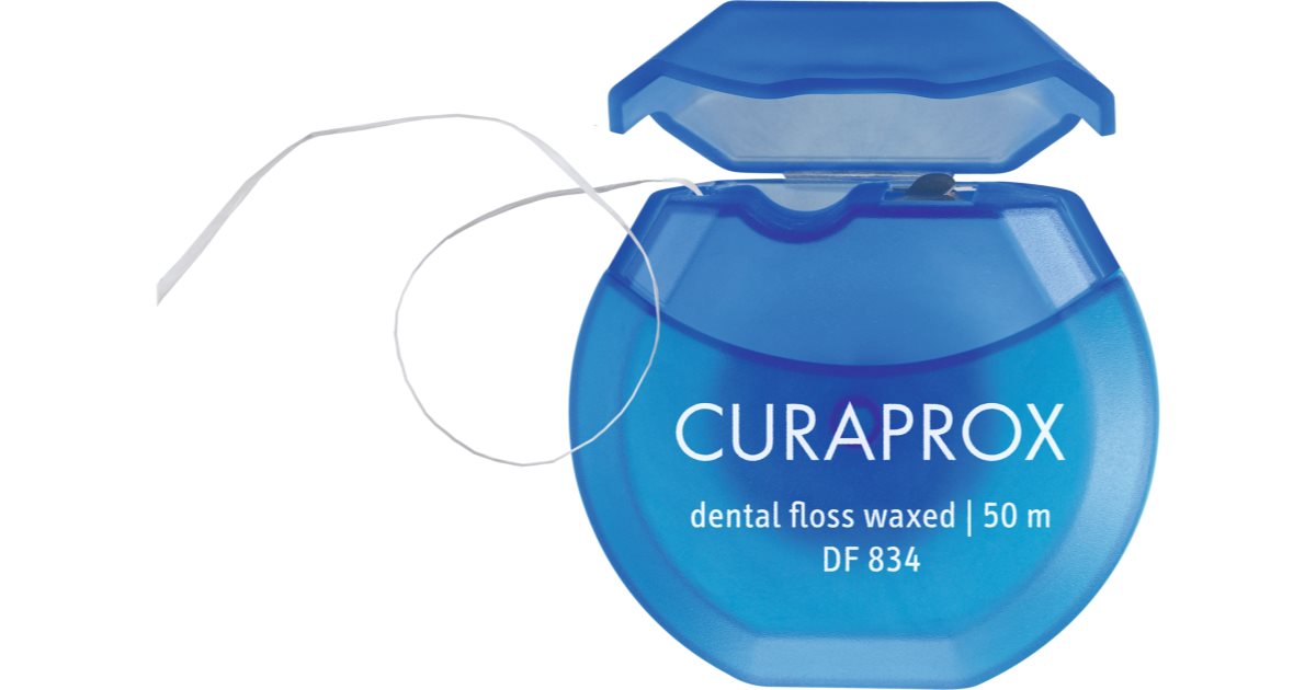 Curaprox Dental Floss Waxed Df Mint Fil Dentaire La Menthe